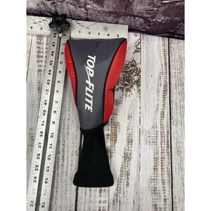 Top Flite Golf Club Driver Headcover Head Cover Black Gray Red White